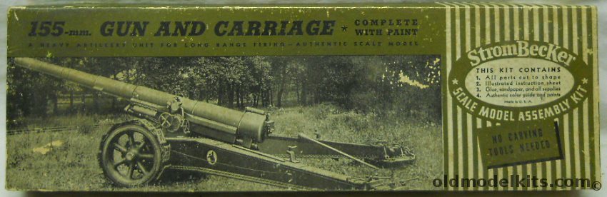 Strombecker 1/19 155mm Gun and Carriage - Heavy Artillery, A71 plastic model kit